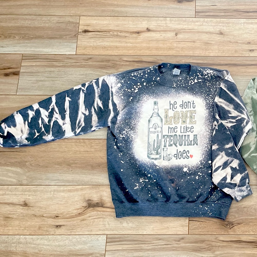 Distressed graphic sweatshirt
